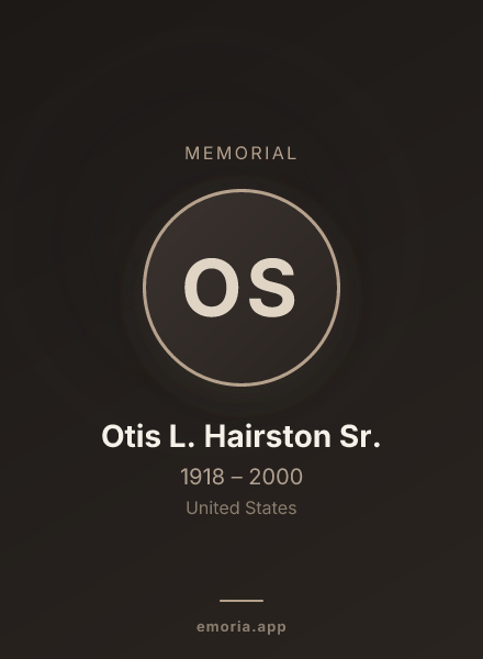 Memorial portrait of Otis L. Hairston Sr.