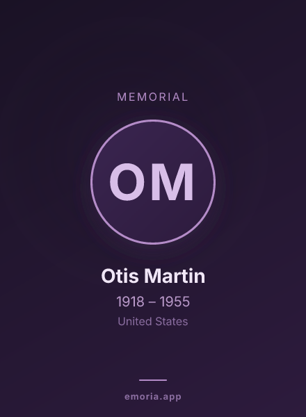 Memorial portrait of Otis Martin