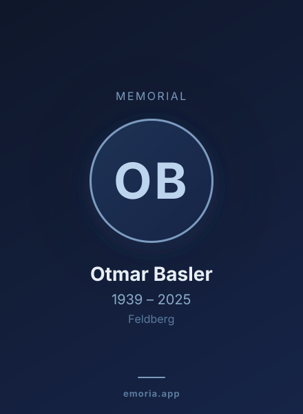 Memorial portrait of Otmar Basler