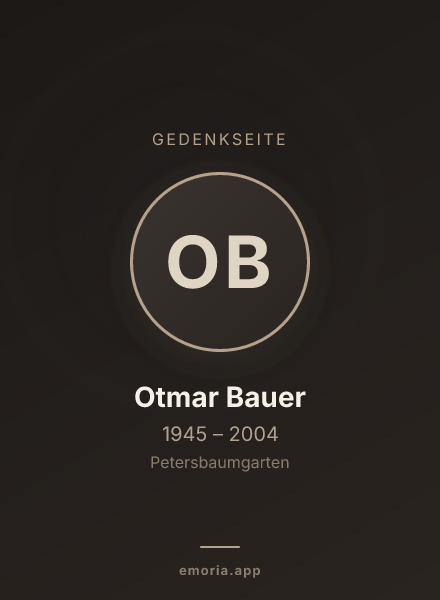 Gedenkportrait von Otmar Bauer