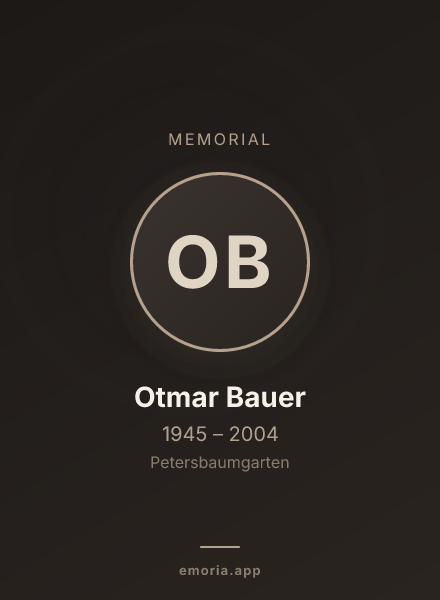 Memorial portrait of Otmar Bauer