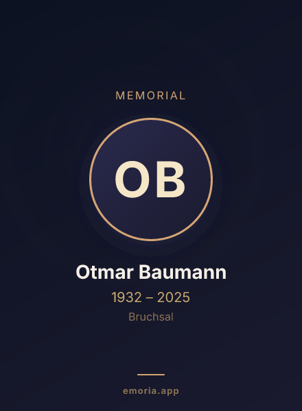 Memorial portrait of Otmar Baumann