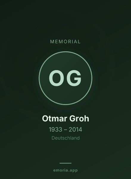 Memorial portrait of Otmar Groh