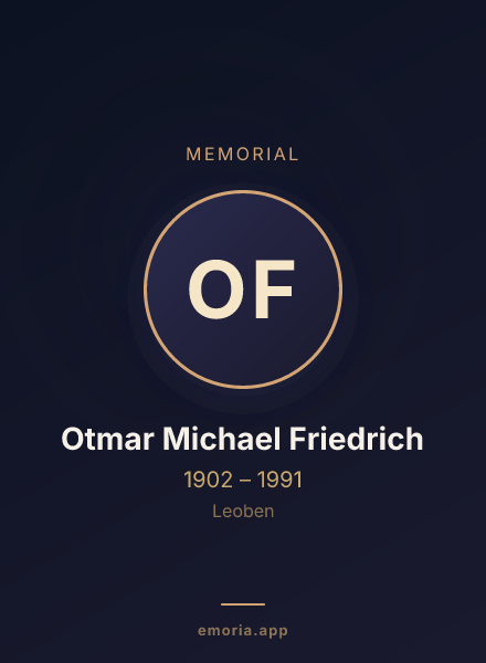 Memorial portrait of Otmar Michael Friedrich