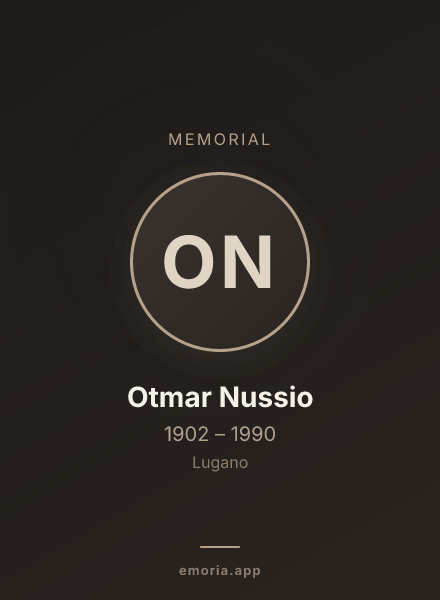 Memorial portrait of Otmar Nussio