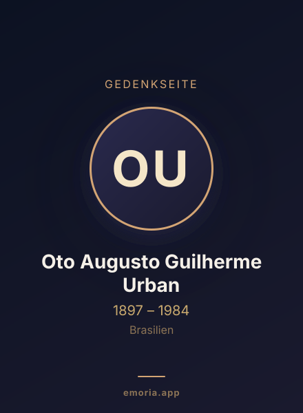 Gedenkportrait von Oto Augusto Guilherme Urban