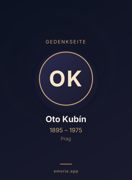 Gedenkportrait von Oto Kubín