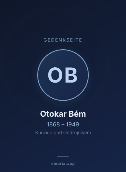 Gedenkportrait von Otokar Bém