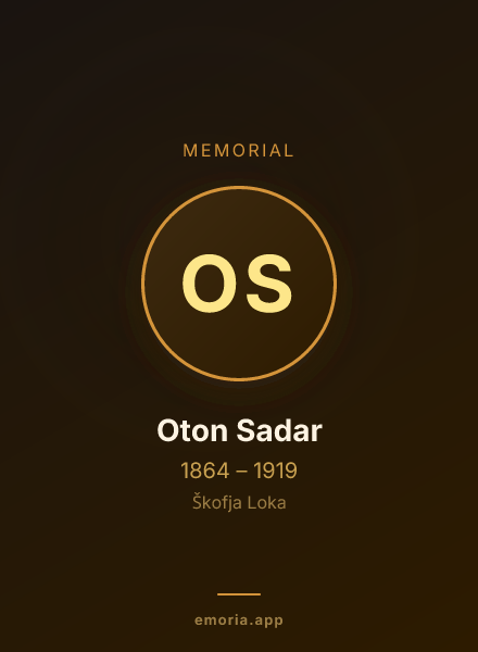 Memorial portrait of Oton Sadar