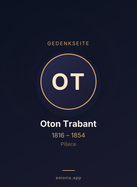 Gedenkportrait von Oton Trabant