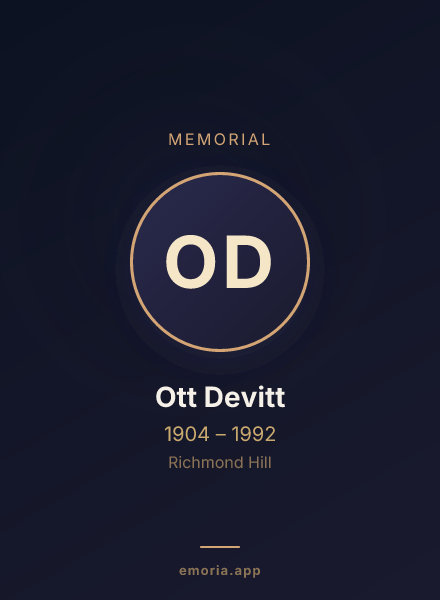 Memorial portrait of Ott Devitt