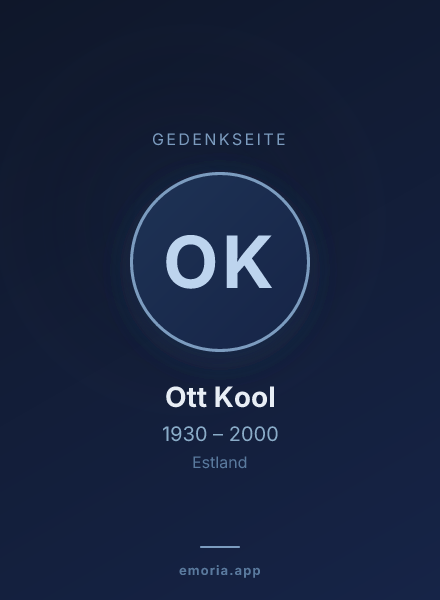 Gedenkportrait von Ott Kool