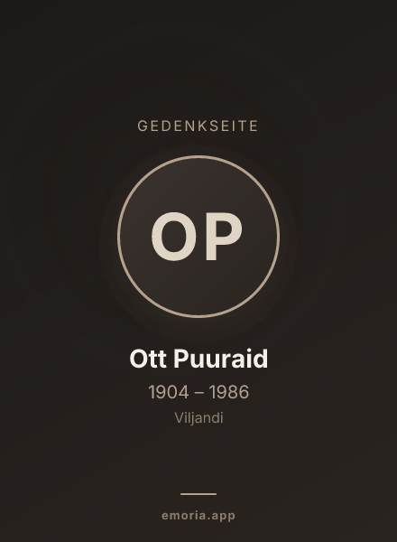 Gedenkportrait von Ott Puuraid