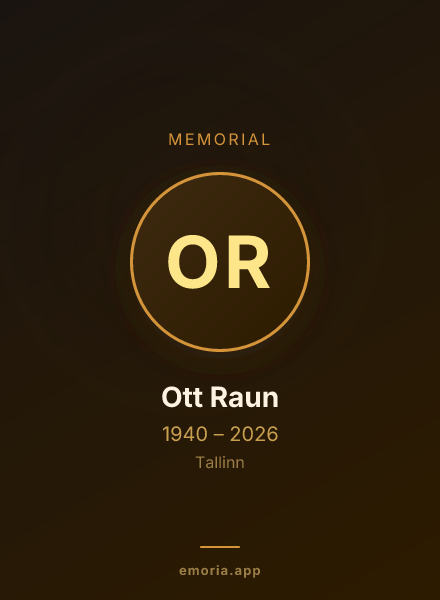 Memorial portrait of Ott Raun