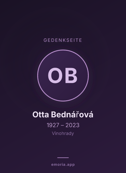 Gedenkportrait von Otta Bednářová