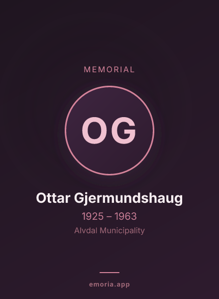 Memorial portrait of Ottar Gjermundshaug