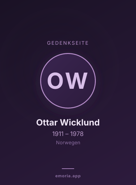 Gedenkportrait von Ottar Wicklund