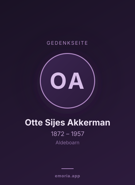 Gedenkportrait von Otte Sijes Akkerman