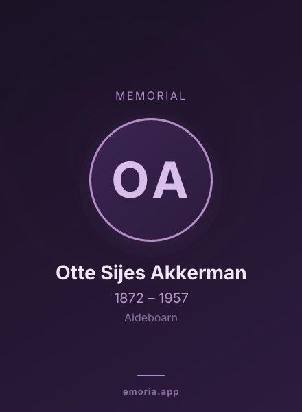 Memorial portrait of Otte Sijes Akkerman