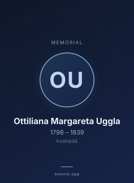 Memorial portrait of Ottiliana Margareta Uggla