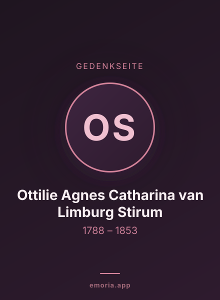 Gedenkportrait von Ottilie Agnes Catharina van Limburg Stirum