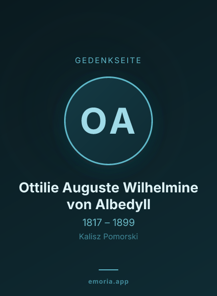 Gedenkportrait von Ottilie Auguste Wilhelmine von Albedyll