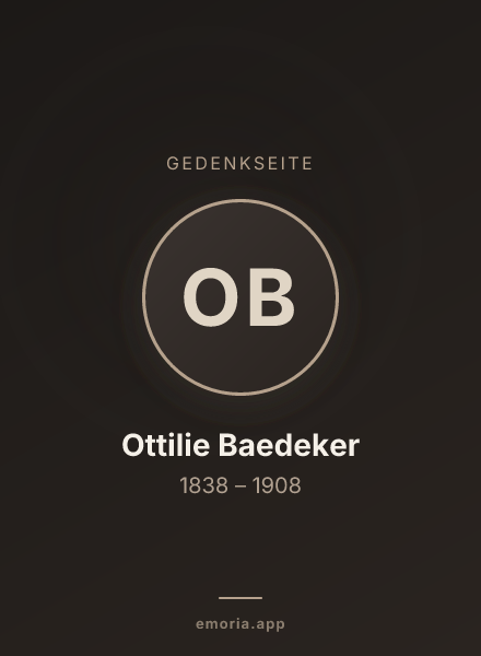 Gedenkportrait von Ottilie Baedeker