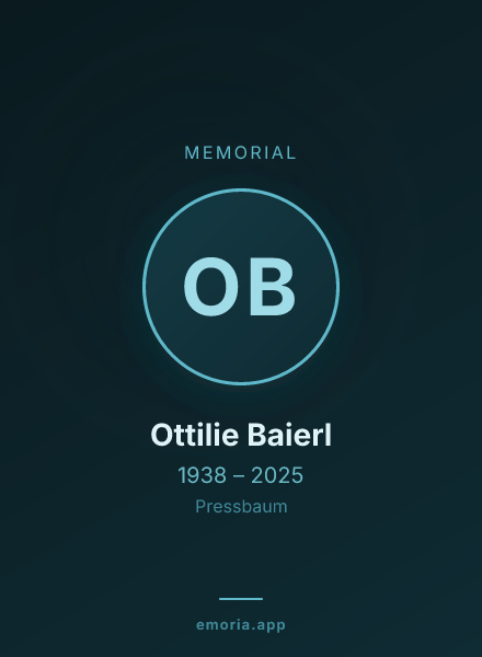 Memorial portrait of Ottilie Baierl