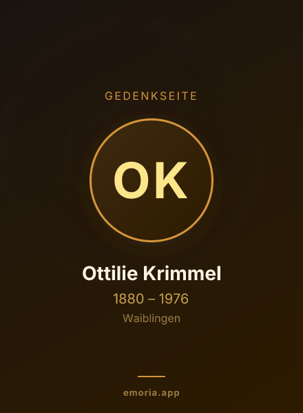 Gedenkportrait von Ottilie Krimmel