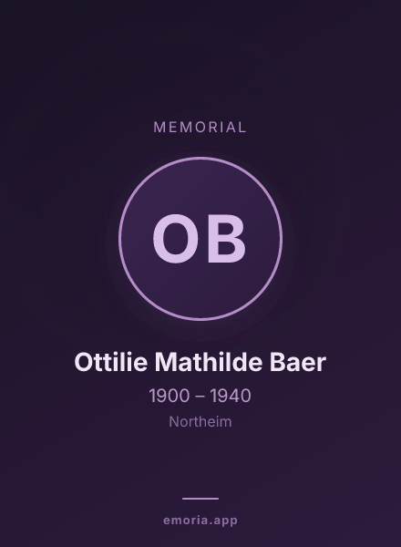 Memorial portrait of Ottilie Mathilde Baer