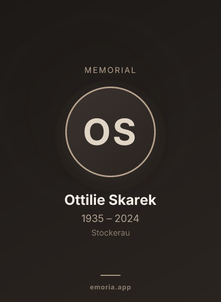Memorial portrait of Ottilie Skarek