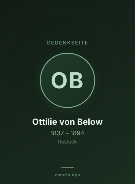 Gedenkportrait von Ottilie von Below