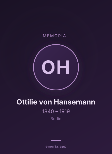 Memorial portrait of Ottilie von Hansemann
