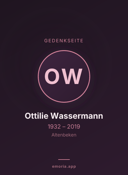 Gedenkportrait von Ottilie Wassermann