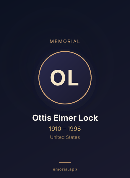 Memorial portrait of Ottis Elmer Lock