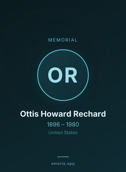 Memorial portrait of Ottis Howard Rechard