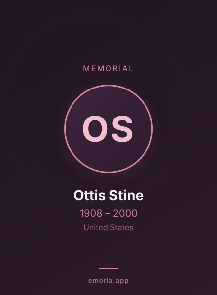 Memorial portrait of Ottis Stine
