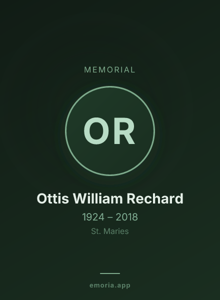 Memorial portrait of Ottis William Rechard
