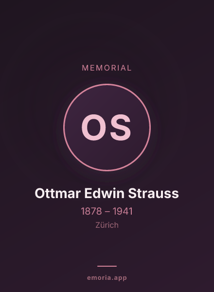 Memorial portrait of Ottmar Edwin Strauss