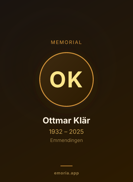 Memorial portrait of Ottmar Klär
