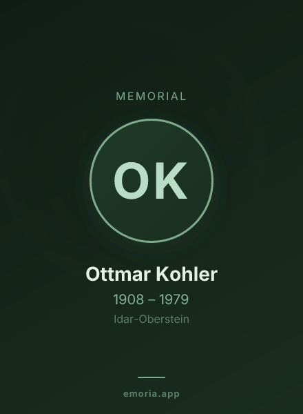 Memorial portrait of Ottmar Kohler