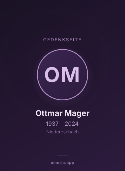 Gedenkportrait von Ottmar Mager
