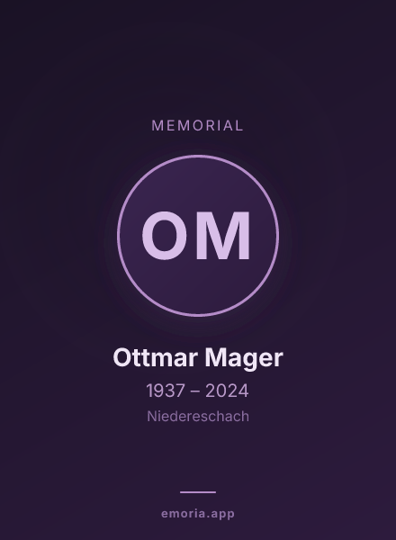 Memorial portrait of Ottmar Mager