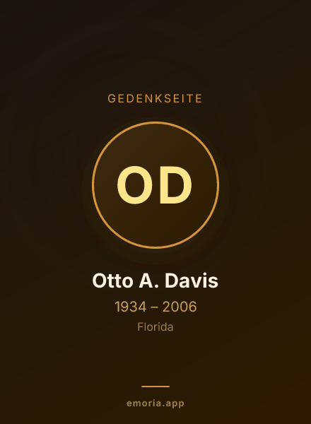 Gedenkportrait von Otto A. Davis