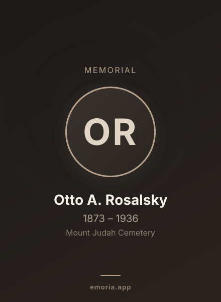 Memorial portrait of Otto A. Rosalsky