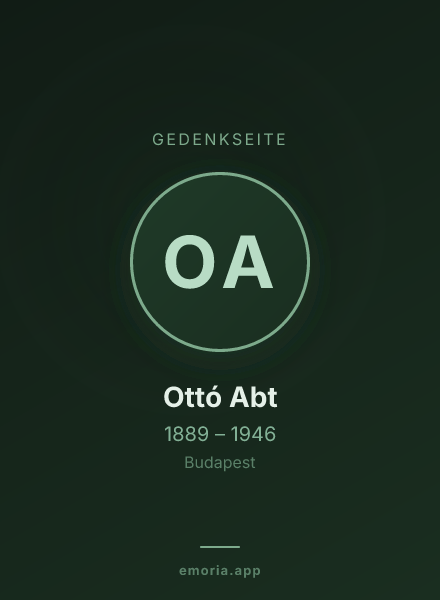 Gedenkportrait von Ottó Abt
