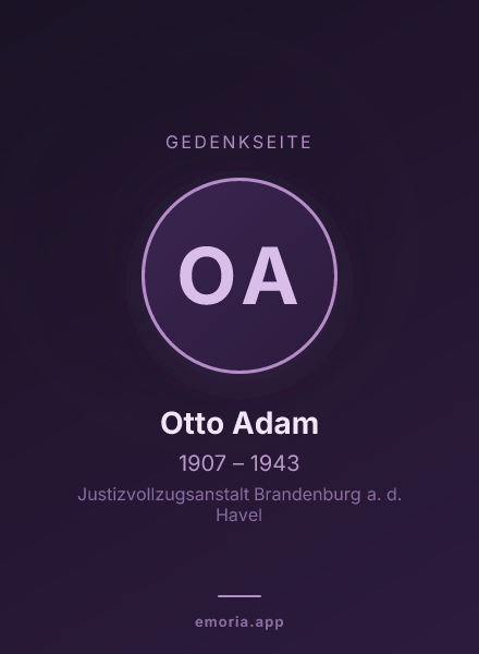 Gedenkportrait von Otto Adam