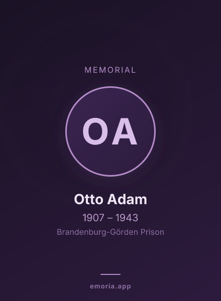 Memorial portrait of Otto Adam