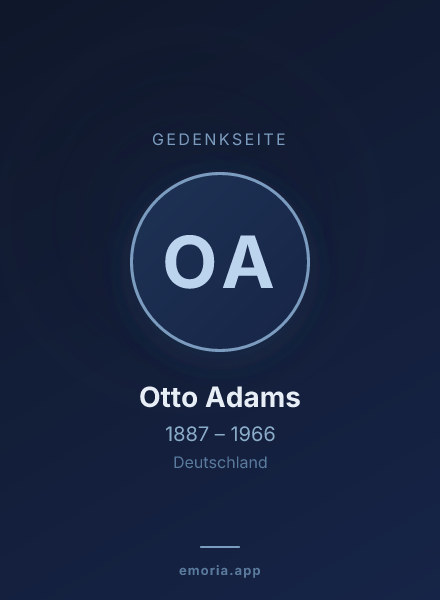 Gedenkportrait von Otto Adams