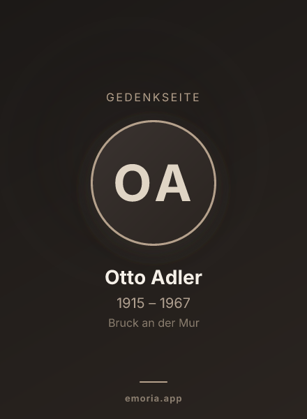 Gedenkportrait von Otto Adler